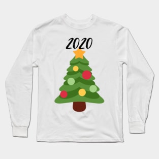 green christmas tree 2020 illustration Long Sleeve T-Shirt